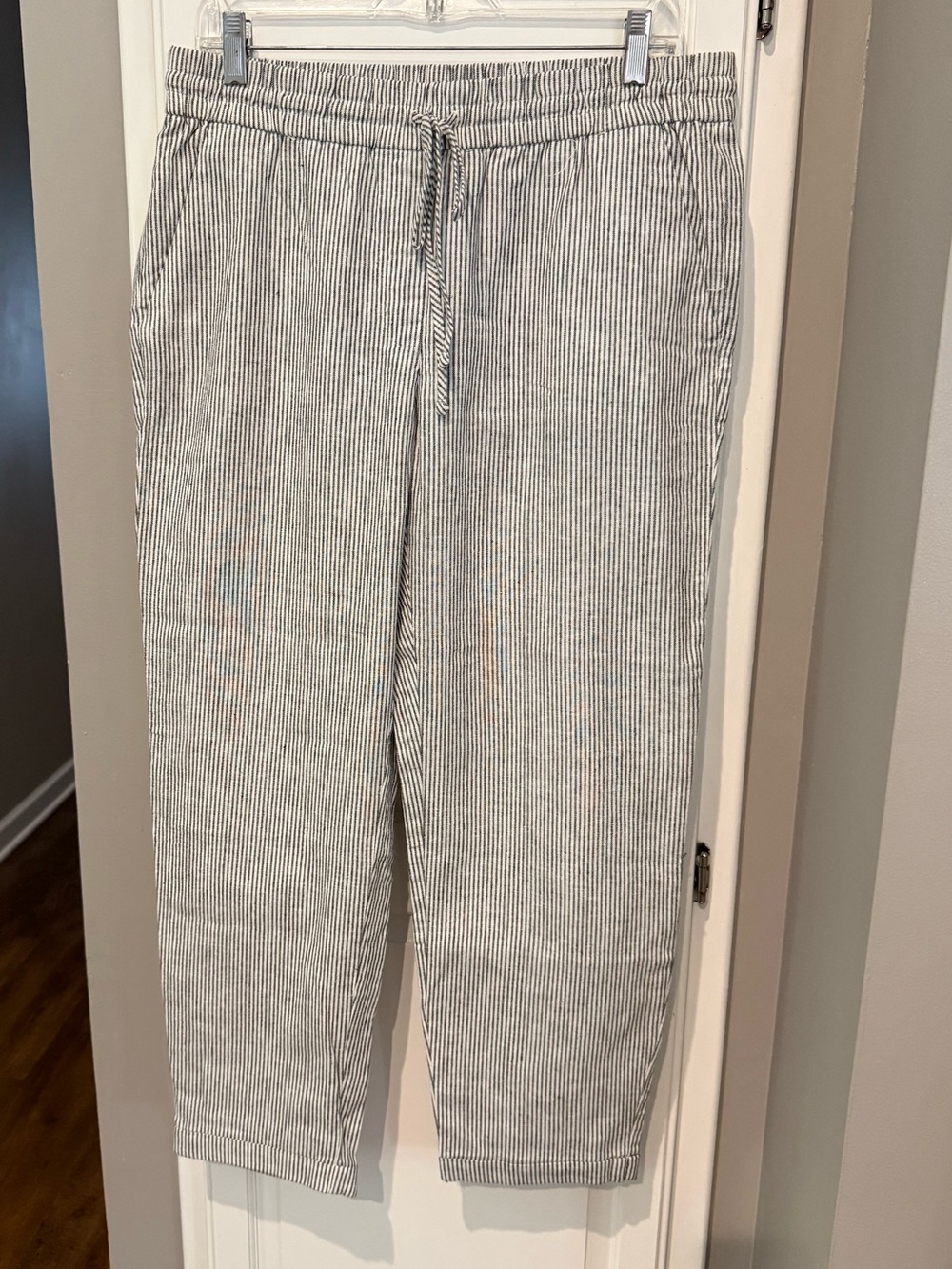 J crew factory Striped Drawstring Casual Pants - White & Black